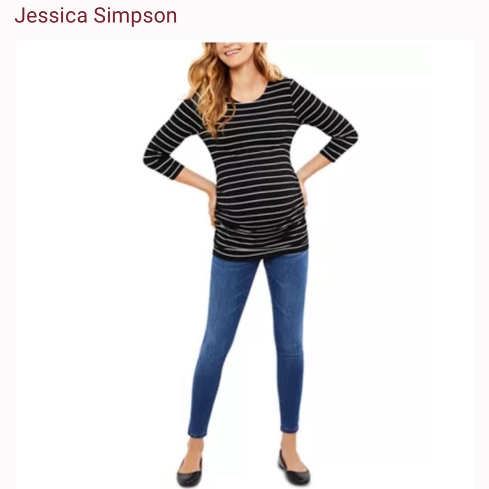 Dark wash maternity jeans